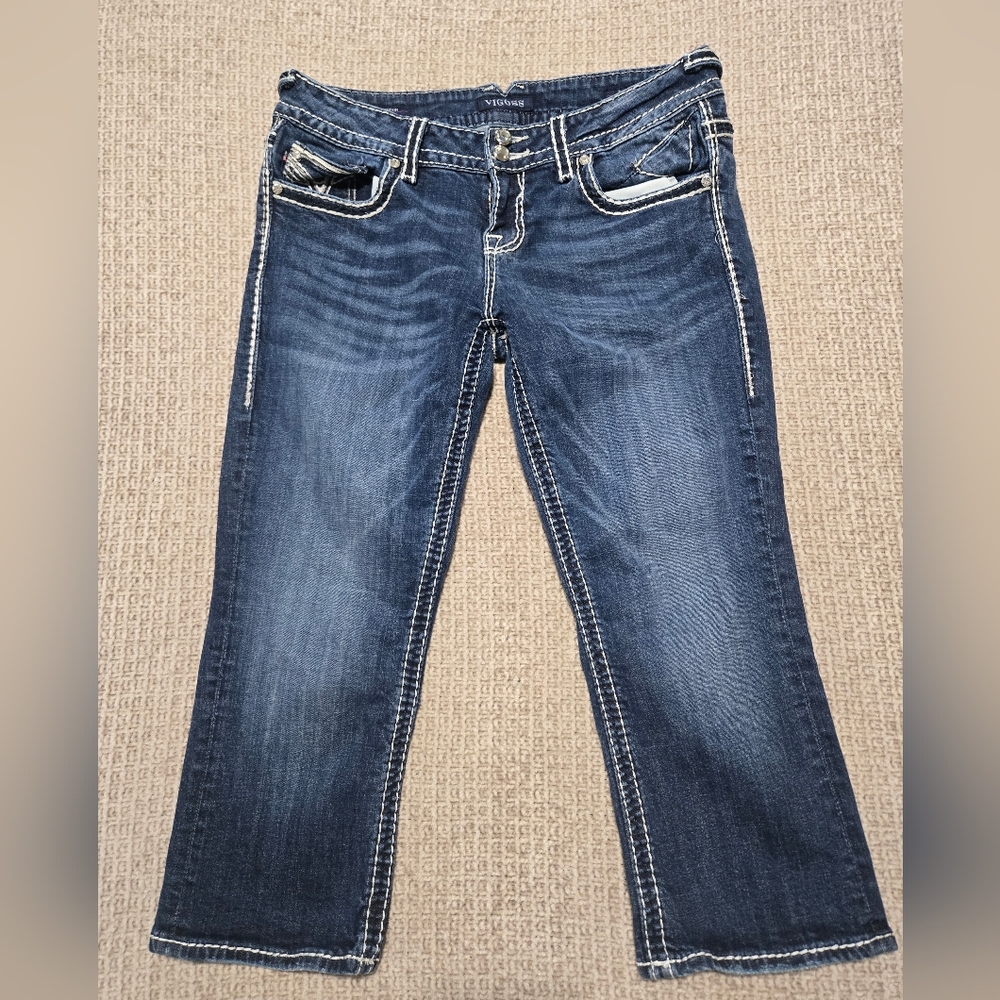 Vigoss Blue Ankle Cropped Jeans Dublin Capri  Size 11/12 Great Condition
